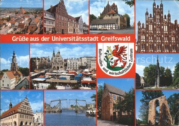 Greifswald Mecklenburg Vorpommern Teilansichten Rathaus Dom Marktplatz Gi