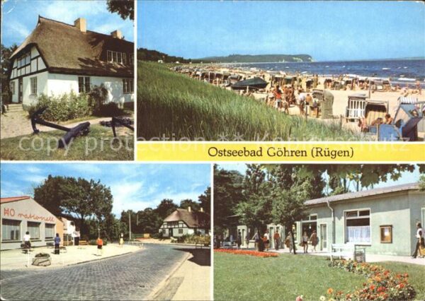 Goehren Ruegen Rohrdachhaus Strand Ortspartie HO Ratio