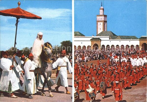 Rabat Marokko SM Hassan II mit seinem Gefolge Freitag