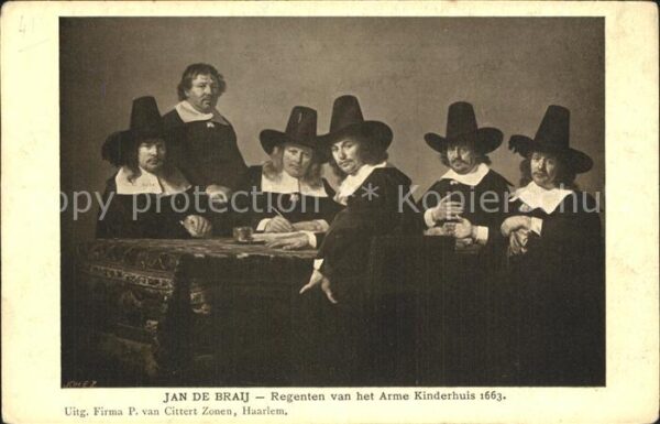 Kuenstlerkarte Jan de Braij Regenten van het Arme Kind