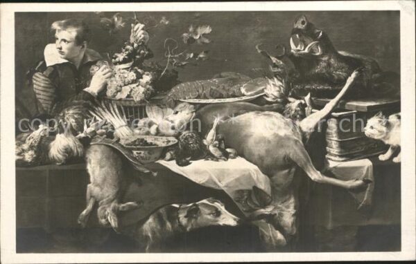 Kuenstlerkarte Alte Kuenstler Frans Snyders Küchenstück Alte Pinakoth