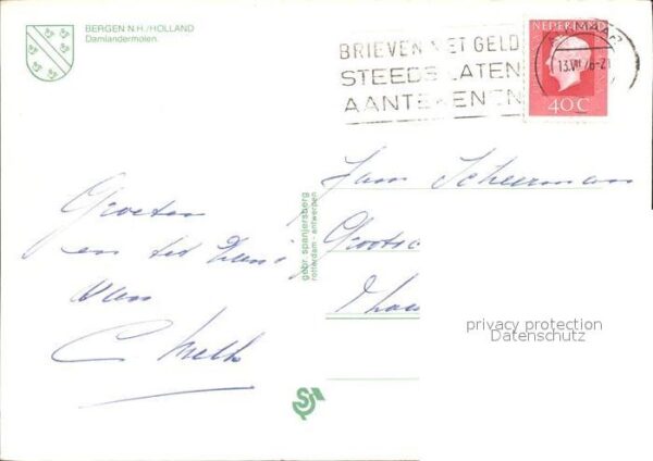 Windmuehle Bergen Holland Damlandermolen – Bild 2