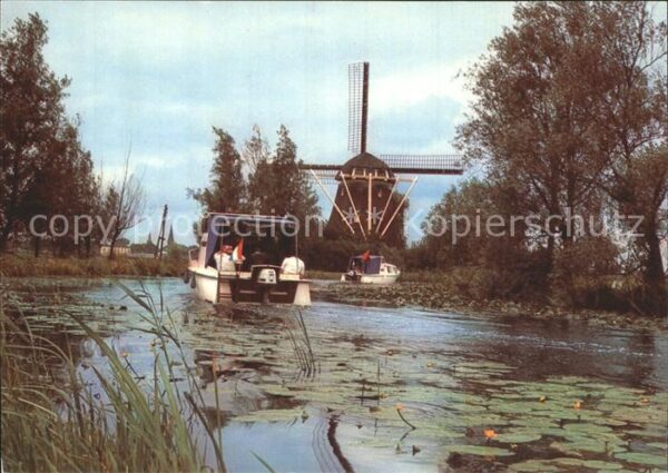Windmuehle Motorboot Holland