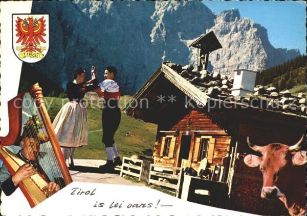 Tanz Taenzer Trachten Tirol Harfe Kuh Grosser Ahornb