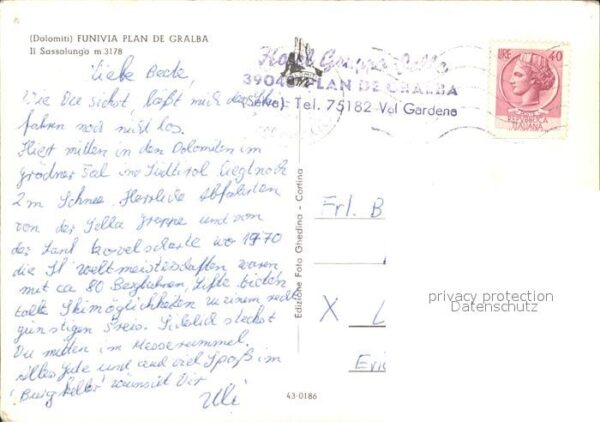 Seilbahn Dolomiti Funivia Plan de Gralba Sassolu – Bild 2