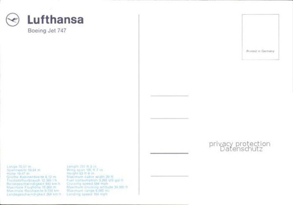 Lufthansa Boeing Jet 747 – Bild 2