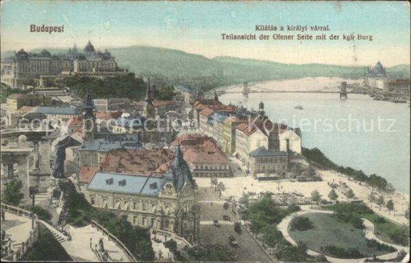 Budapest Blick von der Königlichen Burg auf Dona