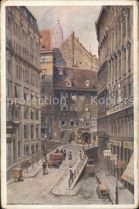 Wien Sterngasse Künstlerkarte Ludwig Hans Fi