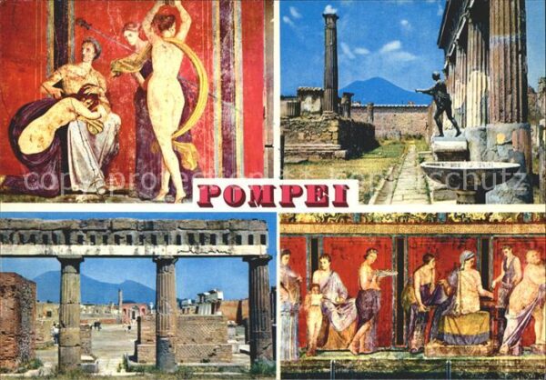 Pompei Säulen und Wandmalerie
