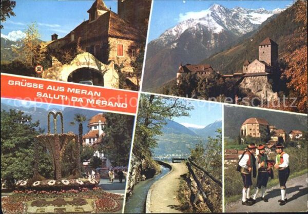 Merano Meran Burg Männer in Tracht