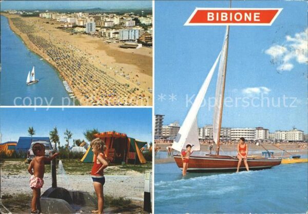 Bibione Fliegeraufnahme Strand Camping Segelboo