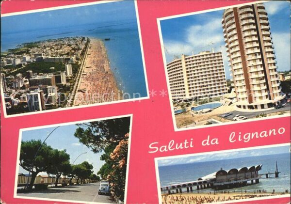 Lignano Sabbiadoro Fliegeraufnahme Der Turm Strand und Pro