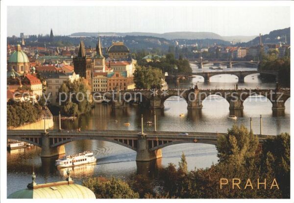 Praha Prahy Prague Moldau-Brücken