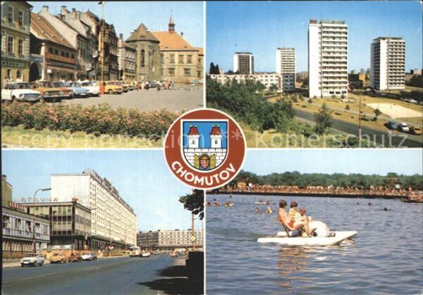 Chomutov Hochhäuser Altstadt Tretboot