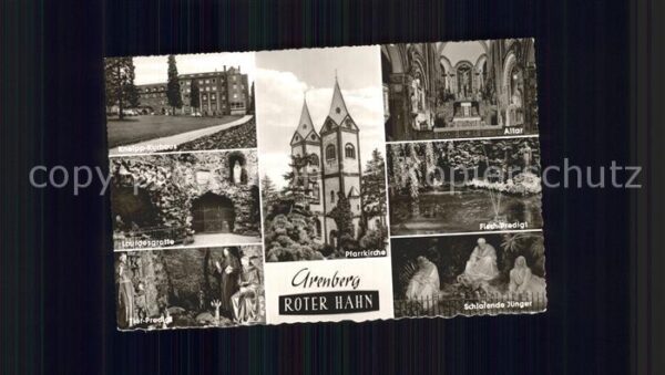 Arenberg Koblenz Roter Hahn Pfarrkirche Lourdesgrotte Kn
