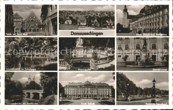 Donaueschingen Haus-Mall Schloss Dianabrunnen Donauque