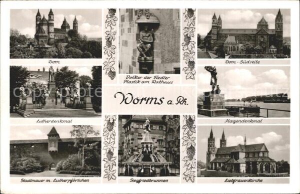 Worms Rhein Dom Hagendenkmal Lutherdenkmal Stadtmau