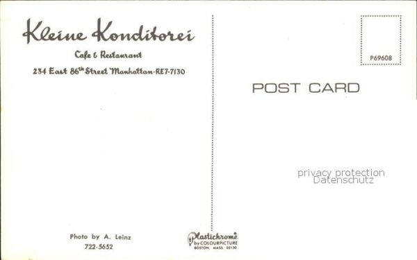 New York City Kline Konditorei Cafe Restaurant – Bild 2