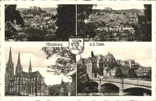 Marburg Lahn Brücke mit Universität