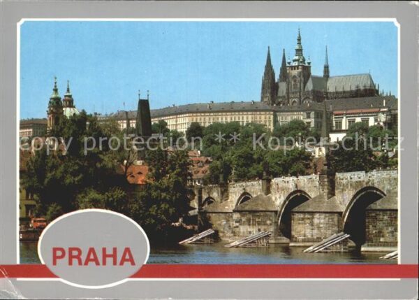 Praha Prahy Prague Brücke und Burg Hradcany