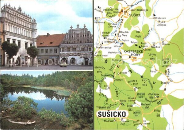 Susice Altstadt Landkarte Partie am See