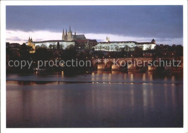 Praha Prahy Prague Burg Karlsbrücke Moldau