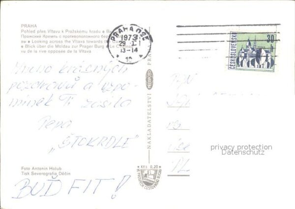 Praha Prahy Prague Moldau mit Burg – Bild 2