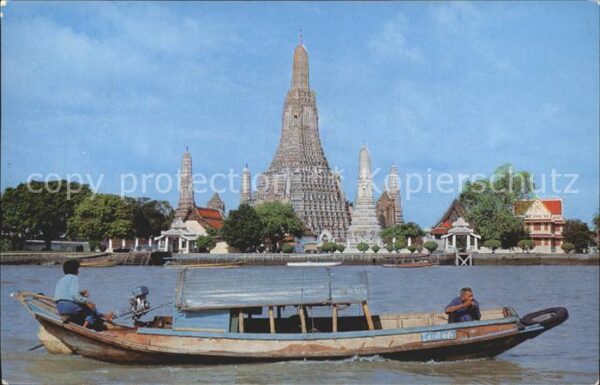 Bangkok Temple of Dawn mit Boot