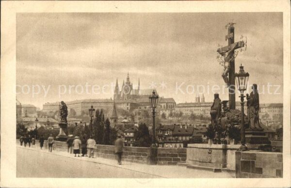 Praha Prahy Prague Hradschin von Karlsbrücke aus gesehen