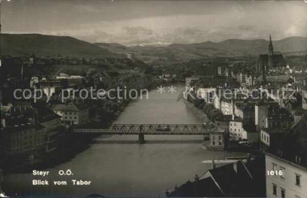 Steyr Enns Oberoesterreich Blick vom Tabor auf Brückenpartie