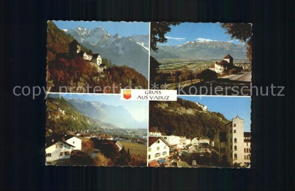 Vaduz Schloss mit Falknisgruppe Rheintal und