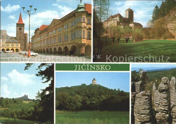 Jicin mit Sandsteinfelsen und Burg