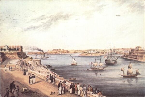 Malta Hafen Künstlerkarte von Brocktorff
