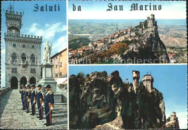 San Marino San Marino Burgansichten mit Gardesoldaten