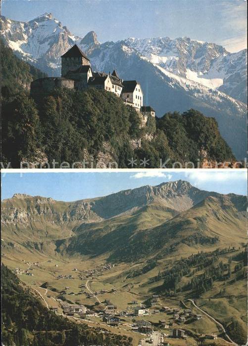 Liechtenstein  Fürstentum Schloss Vaduz mit Falknis Ma