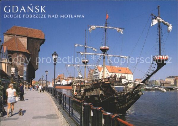 Gdansk Segelschiff an Promenade
