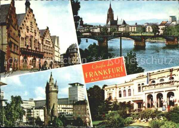 Frankfurt Main Römer Main mit Dom Eschenheimer-Turm Zo