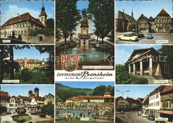 Bensheim Bergstrasse Rathaus Krankenhaus Schloß-Schönberg Ki
