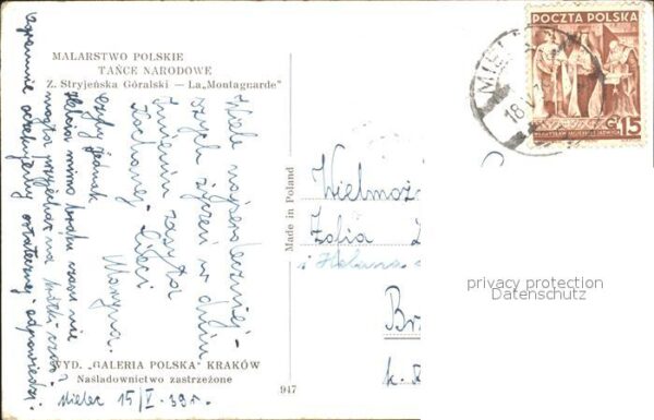 Tanz Taenzer Künstlerkarte Z. Stryjenska Goralski La – Bild 2