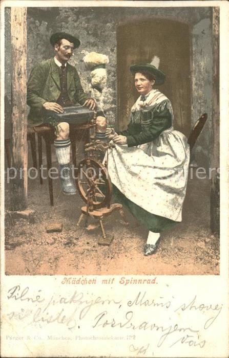 Spinnrad Zither Trachten