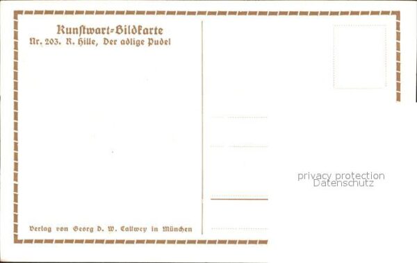 Hunde Künstlerkarte R. Hille Der adlige Pudel – Bild 2