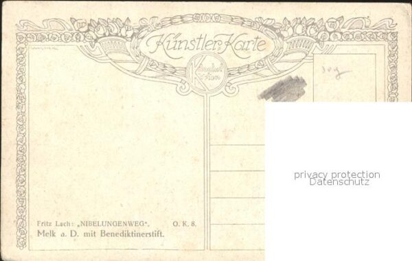 Kuenstlerkarte Fritz Lach Nibelungenweg Melk an der Do – Bild 2