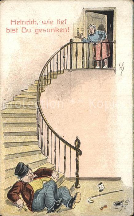Verlag WS SB Nr. 32 Alkohol Treppensturz Humor Zigarre S