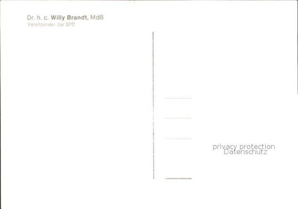 Politiker Willy Brandt Autogramm – Bild 2