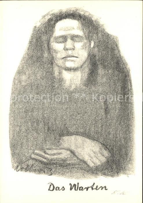 Kuenstlerkarte Käthe Kollwitz Das Warten