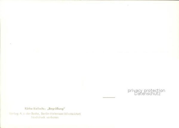 Kuenstlerkarte Käthe Kollwitz Begrüssung – Bild 2
