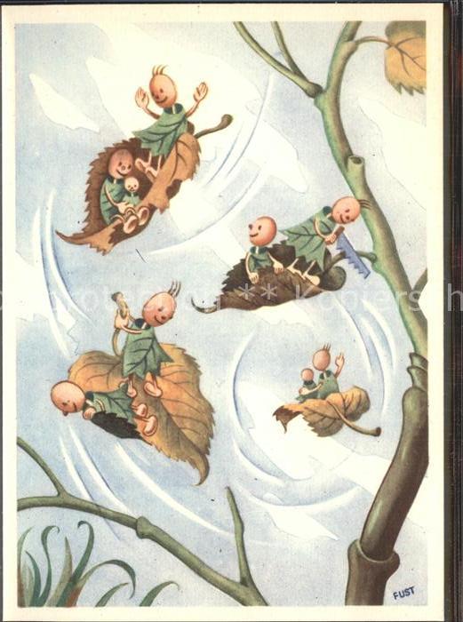 Kuenstlerkarte Rudolf Fust Herbstflug