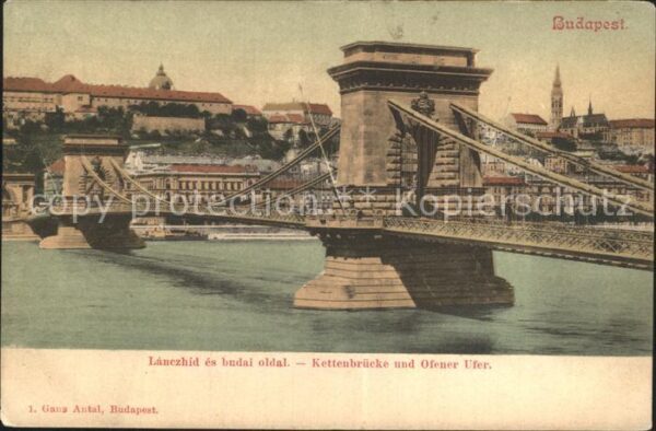 Budapest Lanczhid es budai oldal Kettenbrücke Of