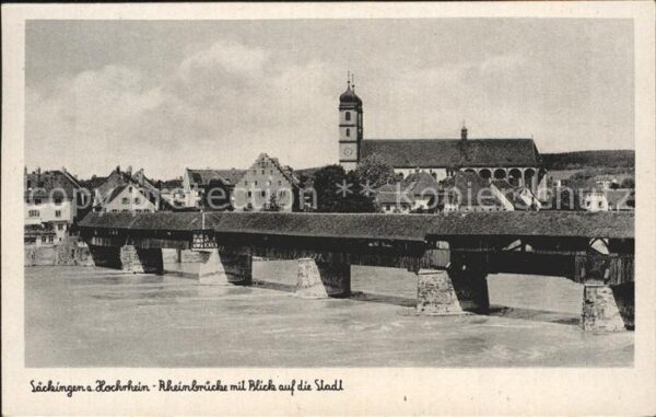 Bad Saeckingen Holzbrücke Fridolinsmünster