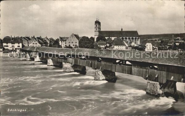 Bad Saeckingen Holzbrücke Fridolinsmünster